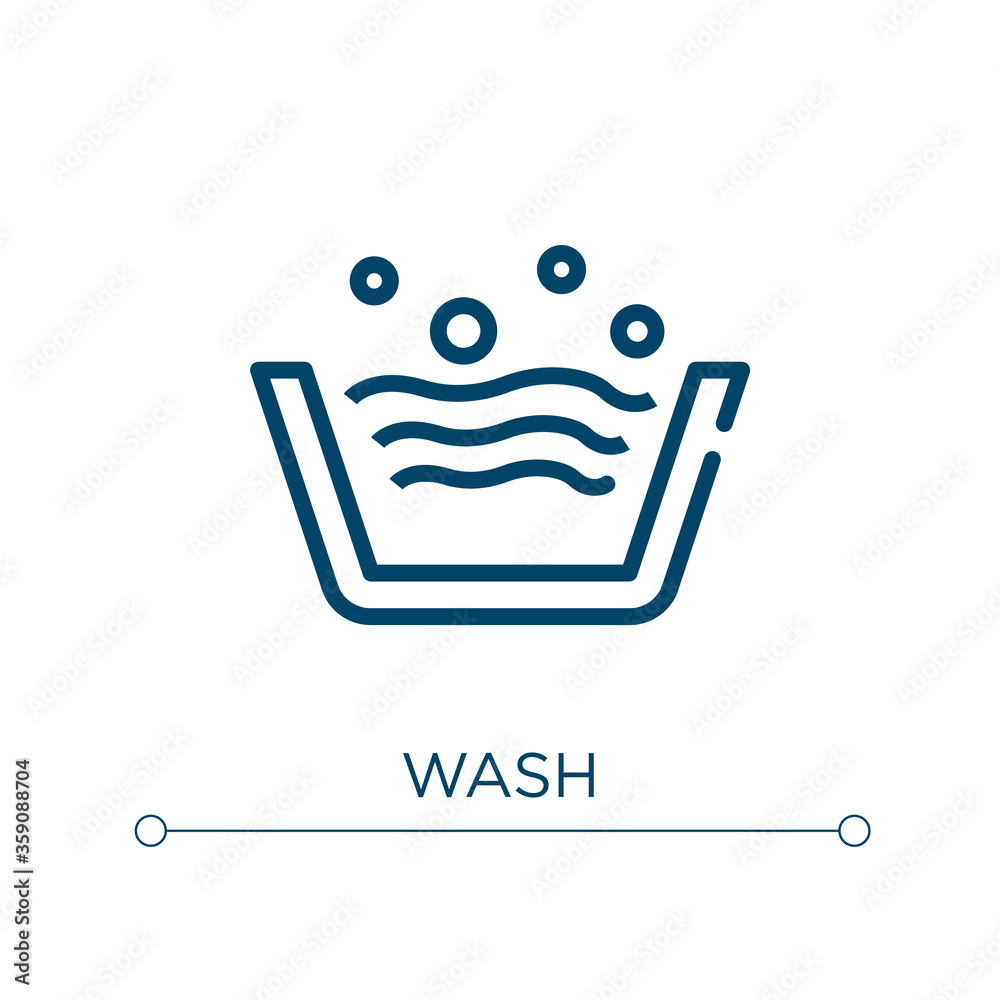 Wash icon. Linear vector illustration. Outline wash icon vector. Thin line symbol for use on web and mobile apps, logo, print media.