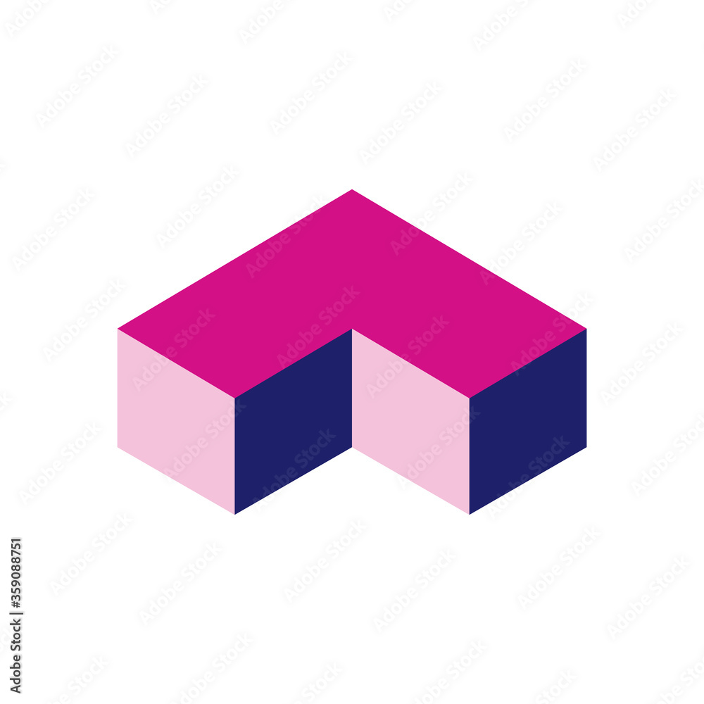 geometric and abstract 3d cube flat style icon vector design geometric and abstract 3d cube flat style icon vector design