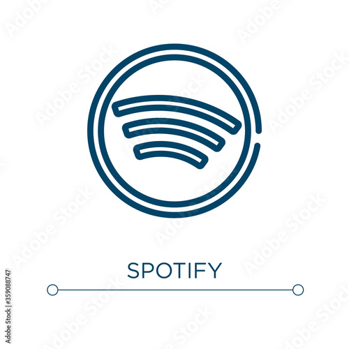 Spotify icon. Linear vector illustration. Outline spotify icon vector. Thin line symbol for use on web and mobile apps, logo, print media.