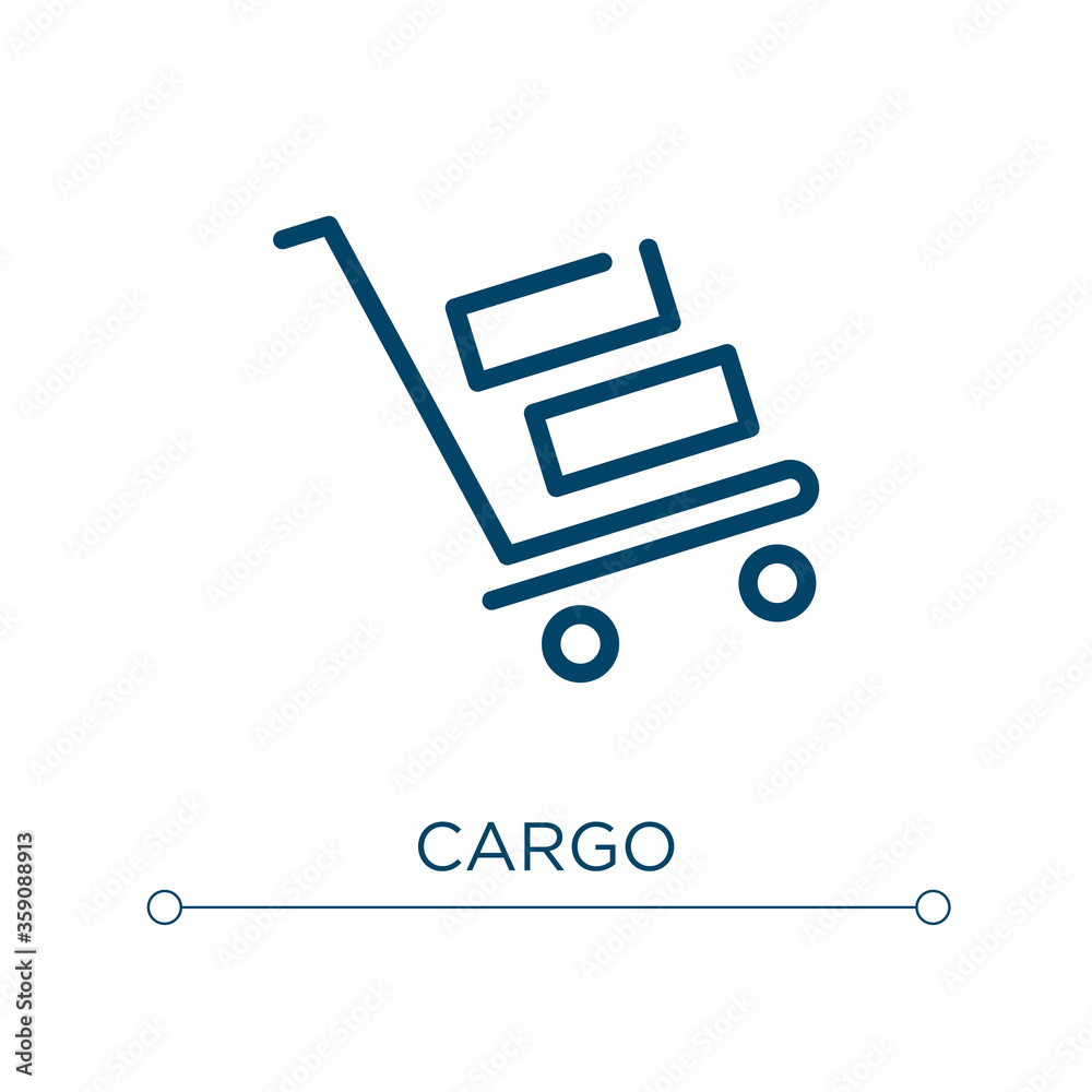 Cargo icon. Linear vector illustration. Outline cargo icon vector. Thin line symbol for use on web and mobile apps, logo, print media. Cargo icon. Linear vector illustration. Outline cargo icon vector. Thin line symbol for use on web and mobile apps, logo, print media.