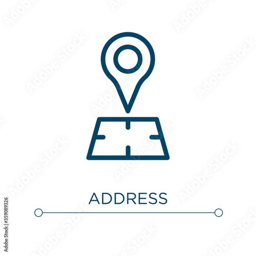 Address icon. Linear vector illustration. Outline address icon vector. Thin line symbol for use on web and mobile apps, logo, print media.