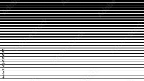 Striped monochrome background. Black straight lines from thick to thin.Stripe texture. photo