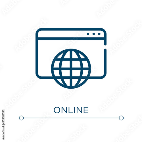 Online icon. Linear vector illustration. Outline online icon vector. Thin line symbol for use on web and mobile apps, logo, print media.
