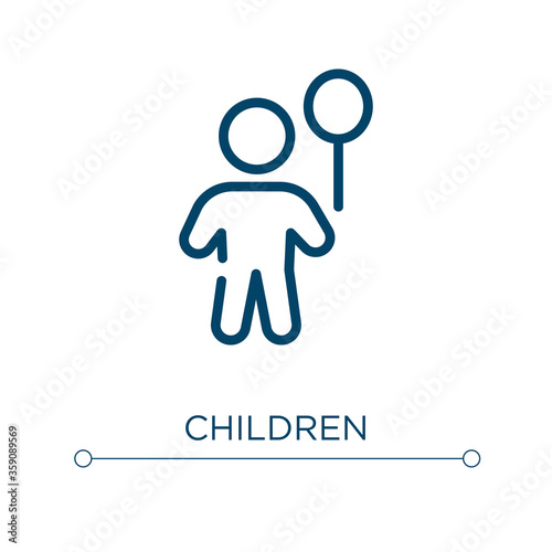 Children icon. Linear vector illustration. Outline children icon vector. Thin line symbol for use on web and mobile apps, logo, print media.