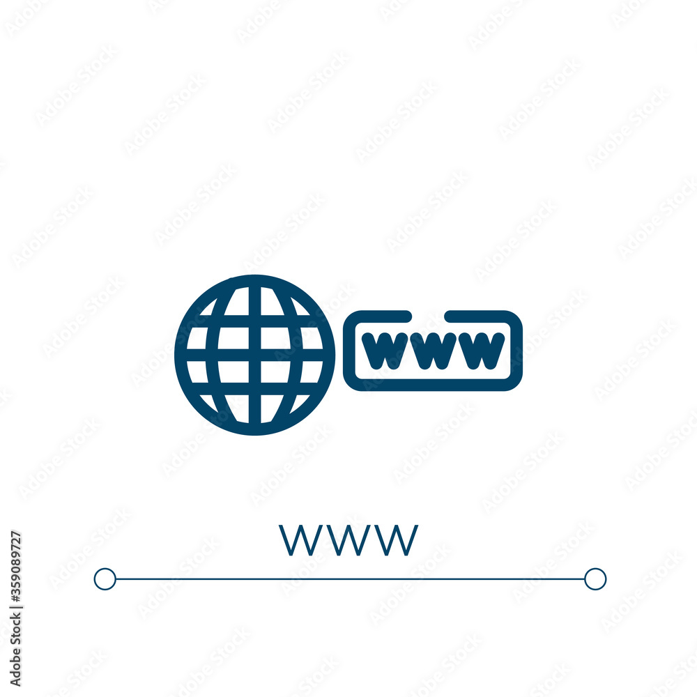 Www icon. Linear vector illustration. Outline www icon vector. Thin line symbol for use on web and mobile apps, logo, print media. Www icon. Linear vector illustration. Outline www icon vector. Thin line symbol for use on web and mobile apps, logo, print media.