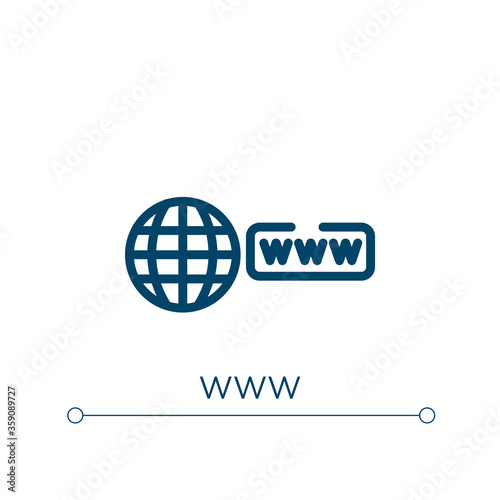Www icon. Linear vector illustration. Outline www icon vector. Thin line symbol for use on web and mobile apps, logo, print media.