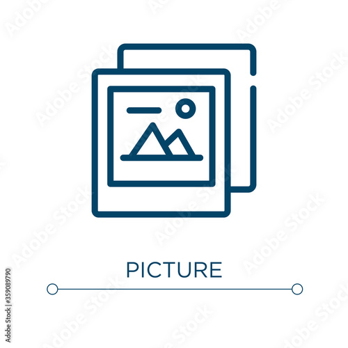 Picture icon. Linear vector illustration. Outline picture icon vector. Thin line symbol for use on web and mobile apps, logo, print media.