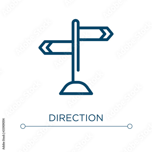 Direction icon. Linear vector illustration. Outline direction icon vector. Thin line symbol for use on web and mobile apps, logo, print media.
