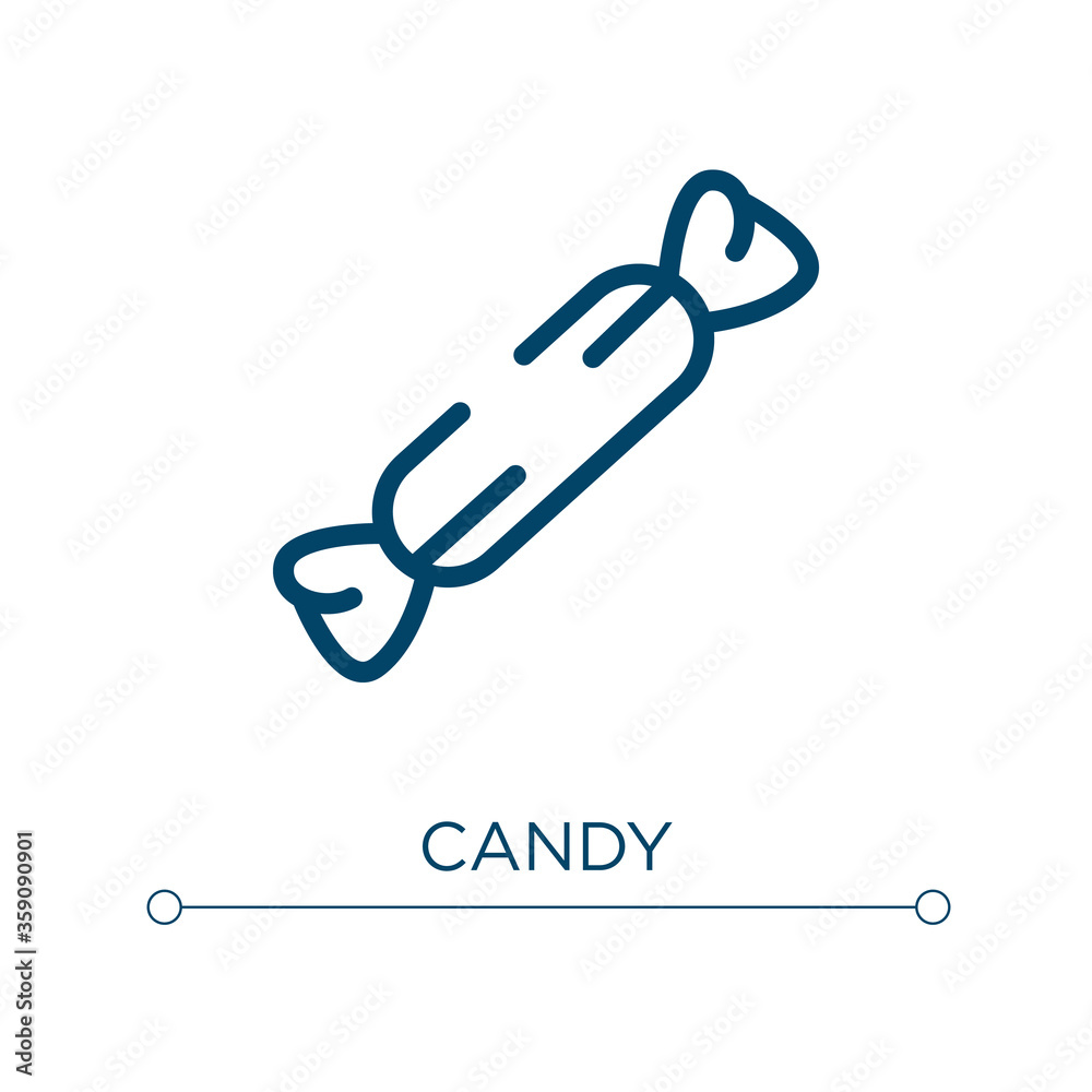 Candy icon. Linear vector illustration. Outline candy icon vector. Thin line symbol for use on web and mobile apps, logo, print media. Candy icon. Linear vector illustration. Outline candy icon vector. Thin line symbol for use on web and mobile apps, logo, print media.