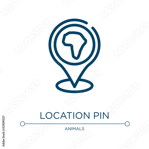 Free Download Location pin icon. Linear vector illustration from africa collection. Outline location pin icon vector. Thin line symbol for use on web and mobile apps, logo, print media. - GFXLoad