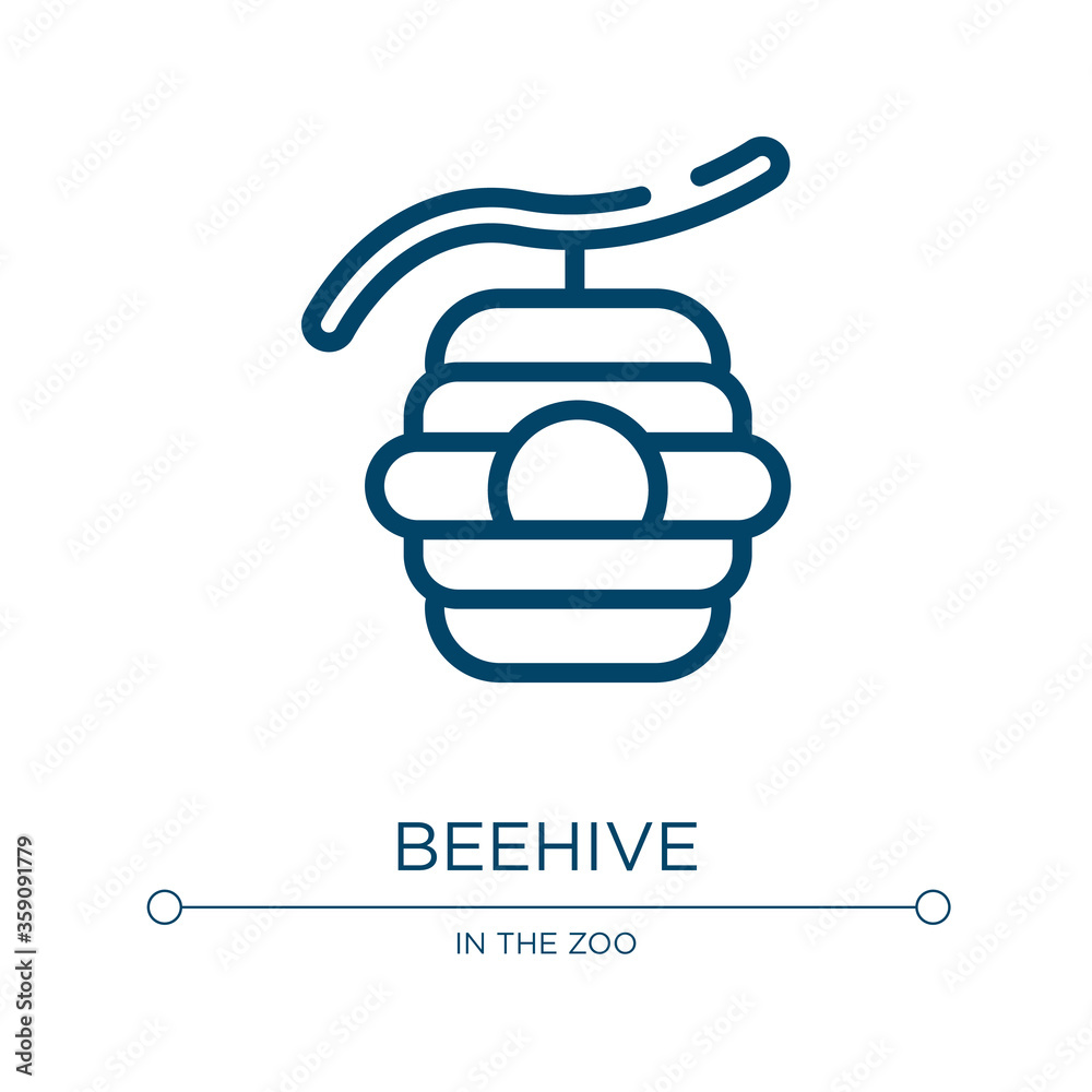 Beehive icon. Linear vector illustration from wildlife collection. Outline beehive icon vector. Thin line symbol for use on web and mobile apps, logo, print media. Beehive icon. Linear vector illustration from wildlife collection. Outline beehive icon vector. Thin line symbol for use on web and mobile apps, logo, print media.