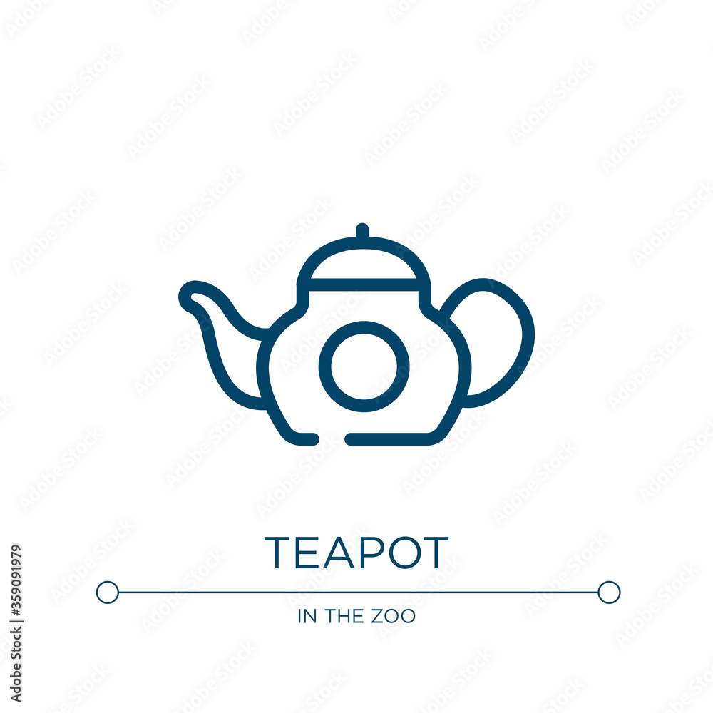 Teapot icon. Linear vector illustration from desert collection. Outline teapot icon vector. Thin line symbol for use on web and mobile apps, logo, print media. Teapot icon. Linear vector illustration from desert collection. Outline teapot icon vector. Thin line symbol for use on web and mobile apps, logo, print media.