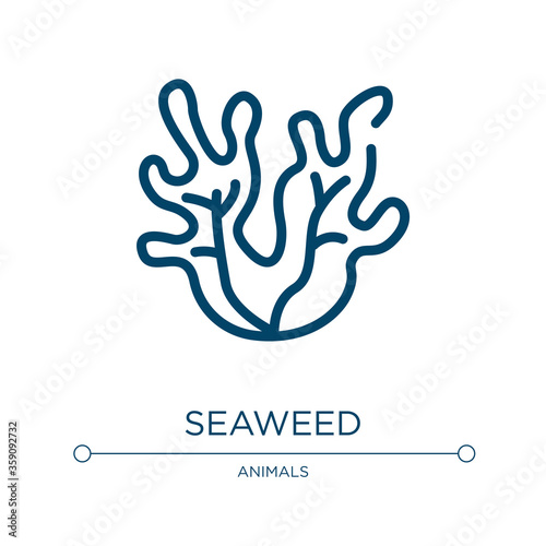 Fototapeta Naklejka Na Ścianę i Meble -  Seaweed icon. Linear vector illustration from nature collection. Outline seaweed icon vector. Thin line symbol for use on web and mobile apps, logo, print media.