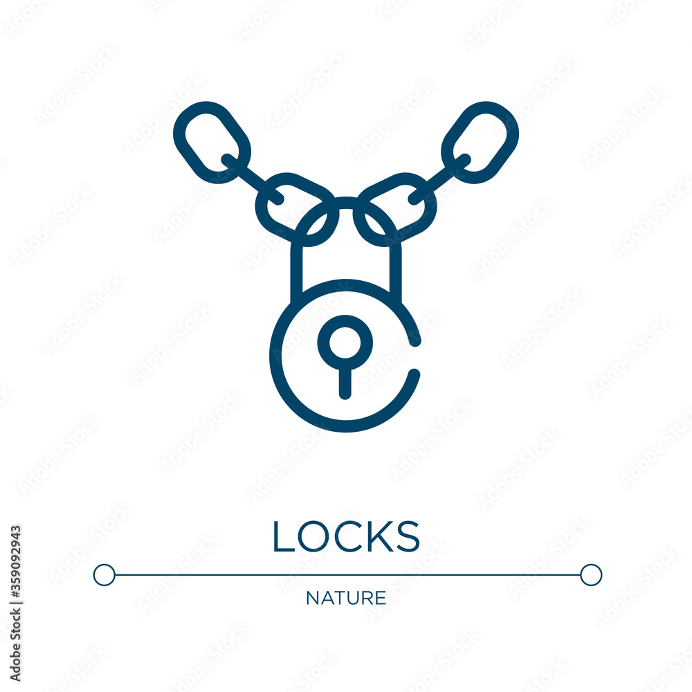 Fototapeta premium Locks icon. Linear vector illustration from circus collection. Outline locks icon vector. Thin line symbol for use on web and mobile apps, logo, print media.