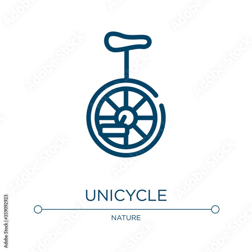 Unicycle icon. Linear vector illustration from circus collection. Outline unicycle icon vector. Thin line symbol for use on web and mobile apps, logo, print media.