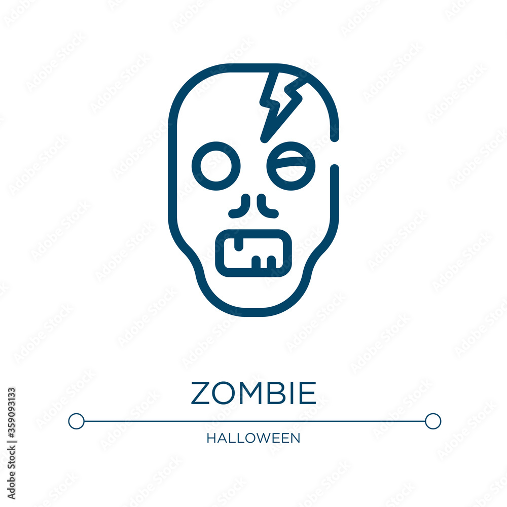 Zombie icon. Linear vector illustration from halloween collection. Outline zombie icon vector. Thin line symbol for use on web and mobile apps, logo, print media. Zombie icon. Linear vector illustration from halloween collection. Outline zombie icon vector. Thin line symbol for use on web and mobile apps, logo, print media.
