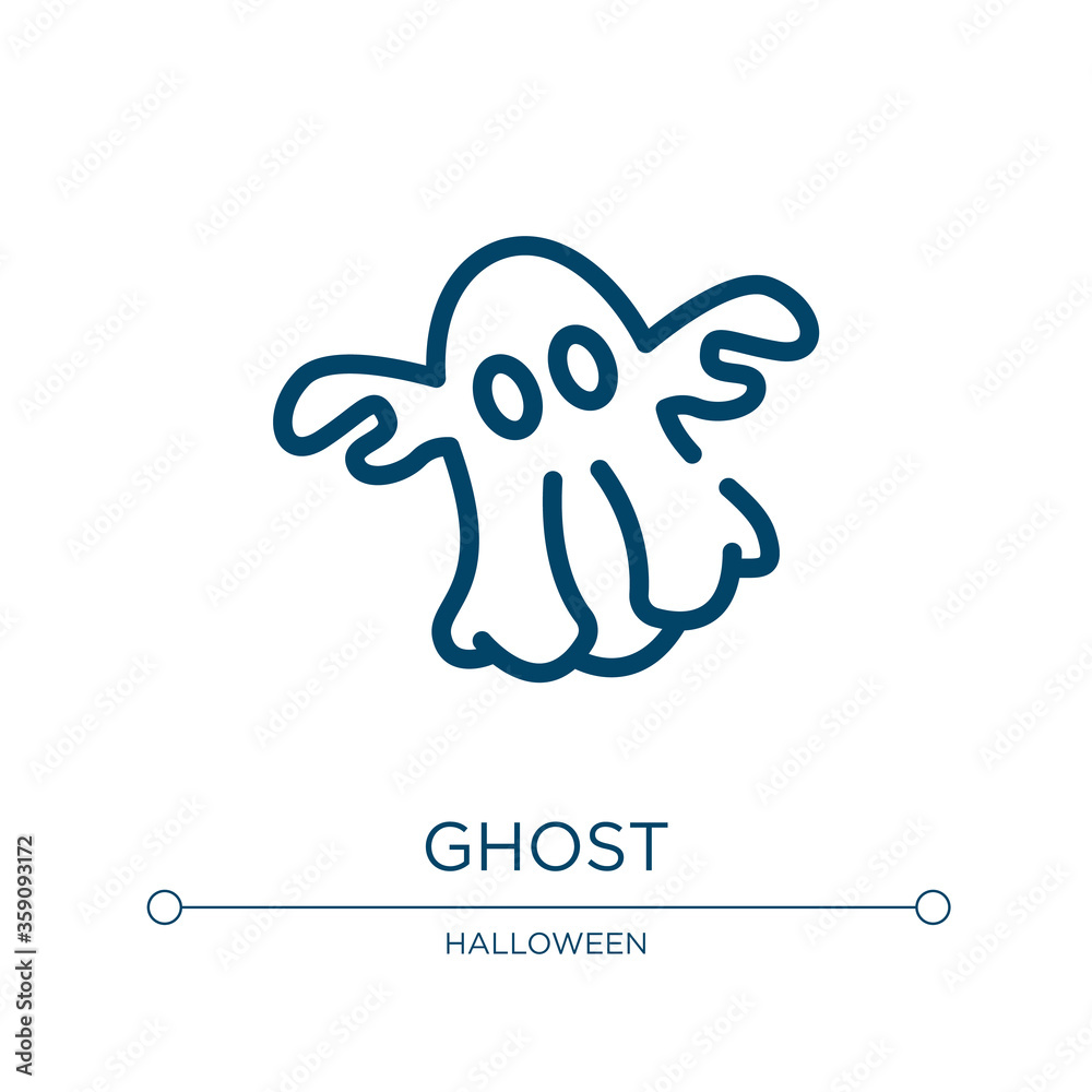 Ghost icon. Linear vector illustration from halloween collection. Outline ghost icon vector. Thin line symbol for use on web and mobile apps, logo, print media.