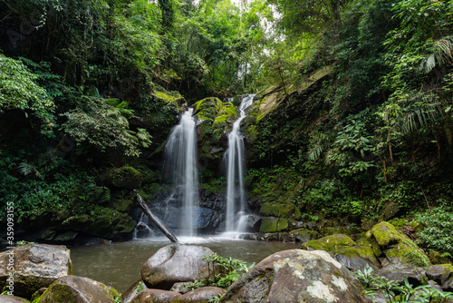 Small waterfall in the forest.