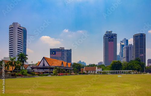 Photography City skyline and skyscrapers on Merdeka Square, or Independence Square, Kuala Lu