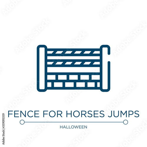Fence for horses jumps icon. Linear vector illustration from horses collection. Outline fence for horses jumps icon vector. Thin line symbol for use on web and mobile apps, logo, print media.