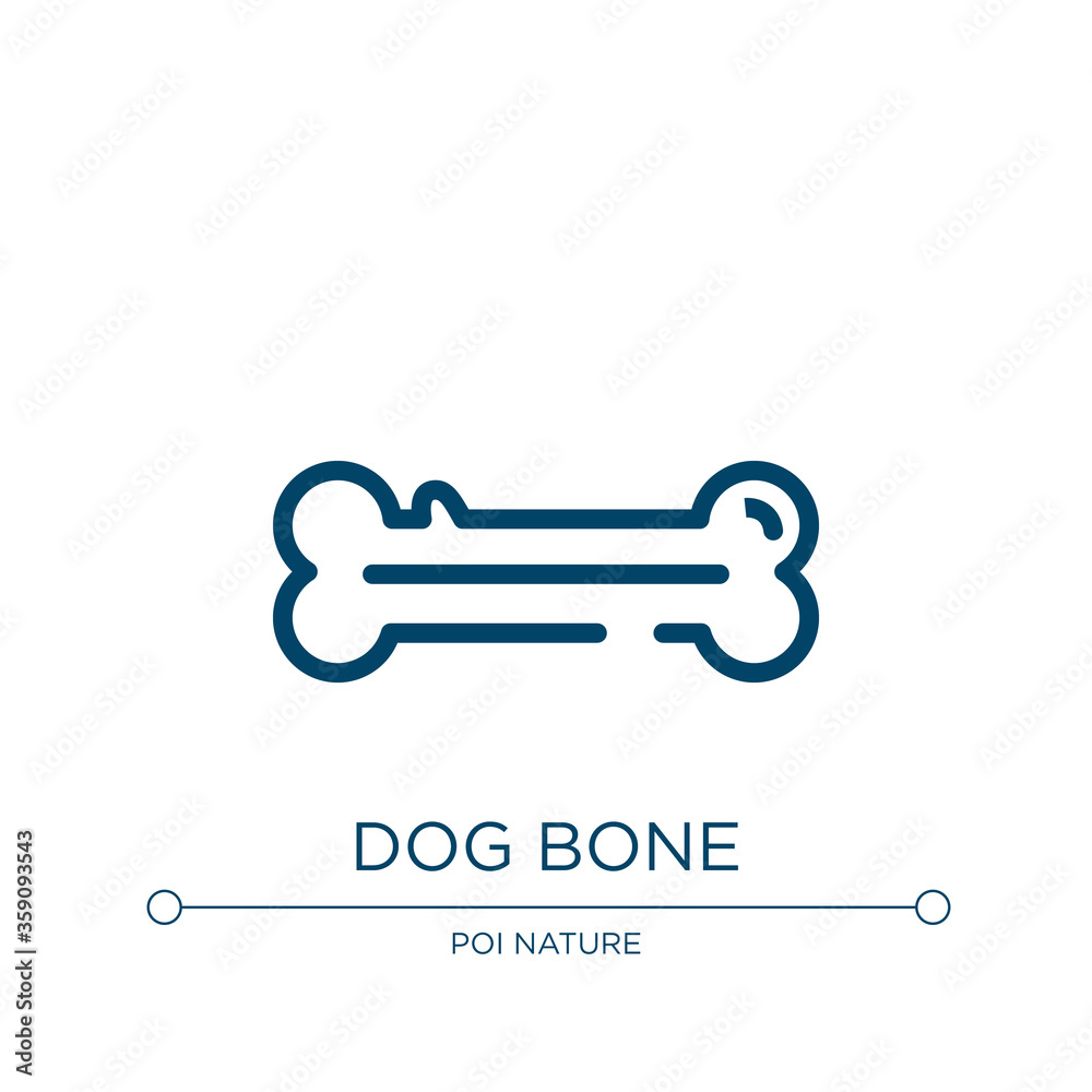 Dog bone icon. Linear vector illustration from woof woof collection. Outline dog bone icon vector. Thin line symbol for use on web and mobile apps, logo, print media. Dog bone icon. Linear vector illustration from woof woof collection. Outline dog bone icon vector. Thin line symbol for use on web and mobile apps, logo, print media.