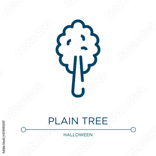 Plain tree icon. Linear vector illustration from poi nature collection. Outline plain tree icon vector. Thin line symbol for use on web and mobile apps, logo, print media.