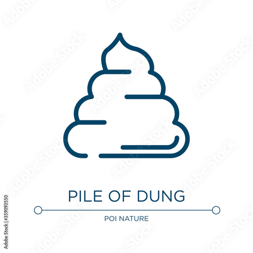 Pile of dung icon. Linear vector illustration from woof woof collection. Outline pile of dung icon vector. Thin line symbol for use on web and mobile apps, logo, print media.