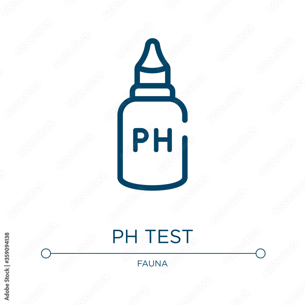 Ph test icon. Linear vector illustration from pet shop lineal collection. Outline ph test icon vector. Thin line symbol for use on web and mobile apps, logo, print media. Ph test icon. Linear vector illustration from pet shop lineal collection. Outline ph test icon vector. Thin line symbol for use on web and mobile apps, logo, print media.