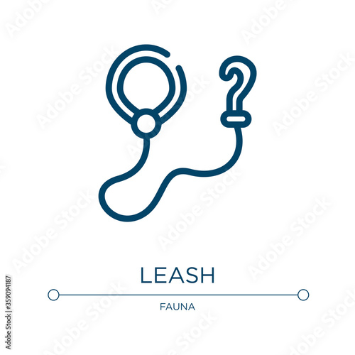 Leash icon. Linear vector illustration from pet shop lineal collection. Outline leash icon vector. Thin line symbol for use on web and mobile apps  logo  print media.