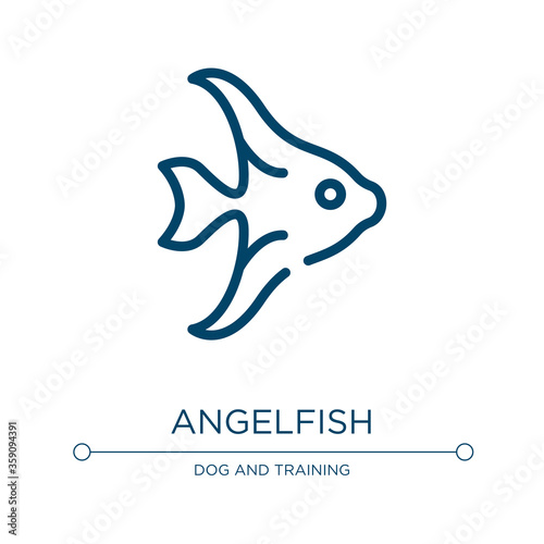 Angelfish icon. Linear vector illustration from pet lovers collection. Outline angelfish icon vector. Thin line symbol for use on web and mobile apps, logo, print media.