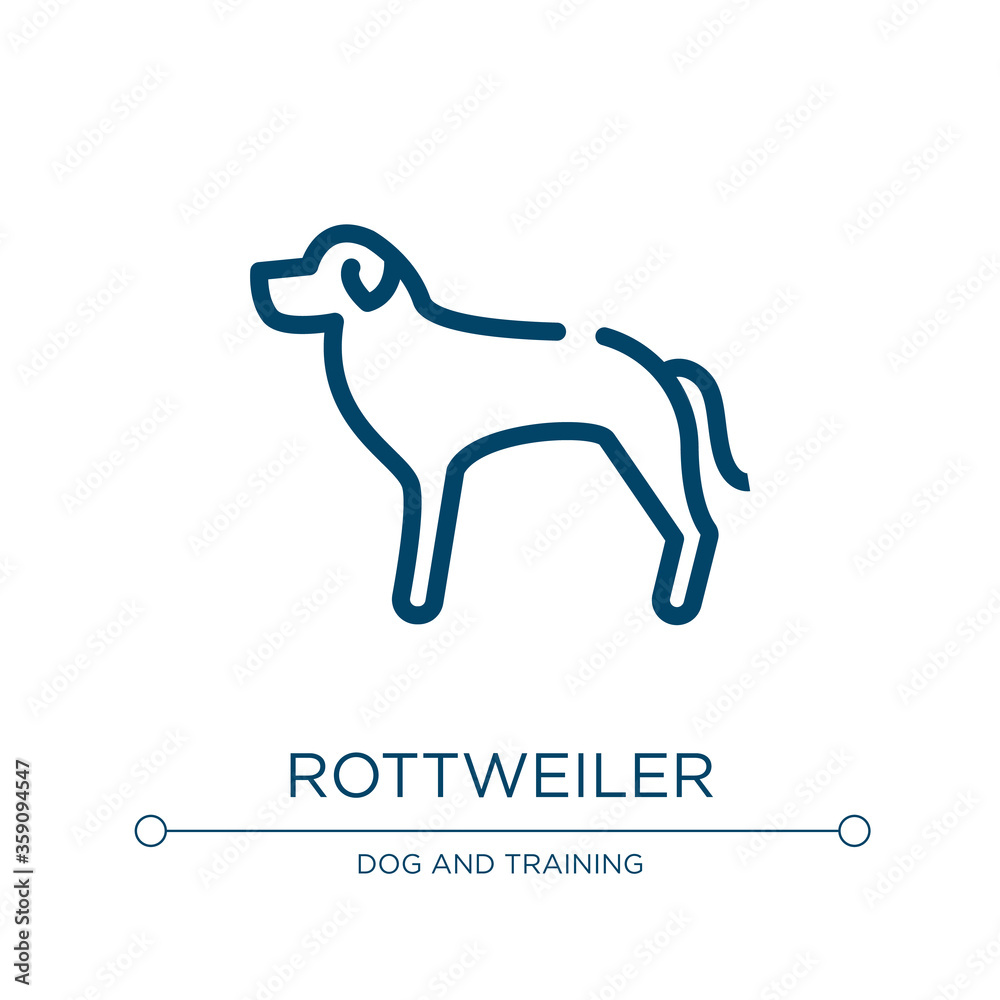 Rottweiler icon. Linear vector illustration from dog breeds fullbody ...