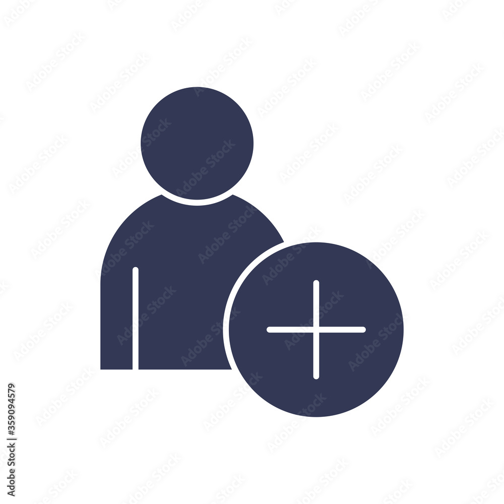 Avatar man with plus flat style icon vector design Avatar man with plus flat style icon vector design