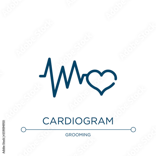 Cardiogram icon. Linear vector illustration from wellness and spa collection. Outline cardiogram icon vector. Thin line symbol for use on web and mobile apps, logo, print media.