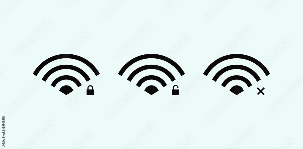 Wi fi internet icon. Wireless icon. Flat vector illustration. Wi fi internet icon. Wireless icon. Flat vector illustration.