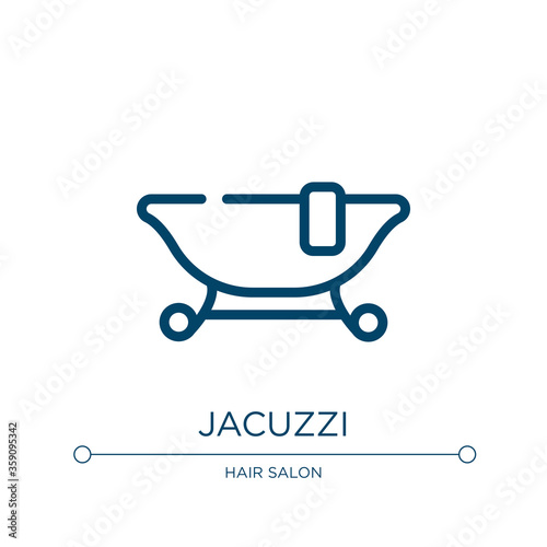 Jacuzzi icon. Linear vector illustration from sauna collection. Outline jacuzzi icon vector. Thin line symbol for use on web and mobile apps, logo, print media.
