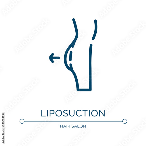 Liposuction icon. Linear vector illustration from spa collection. Outline liposuction icon vector. Thin line symbol for use on web and mobile apps, logo, print media.