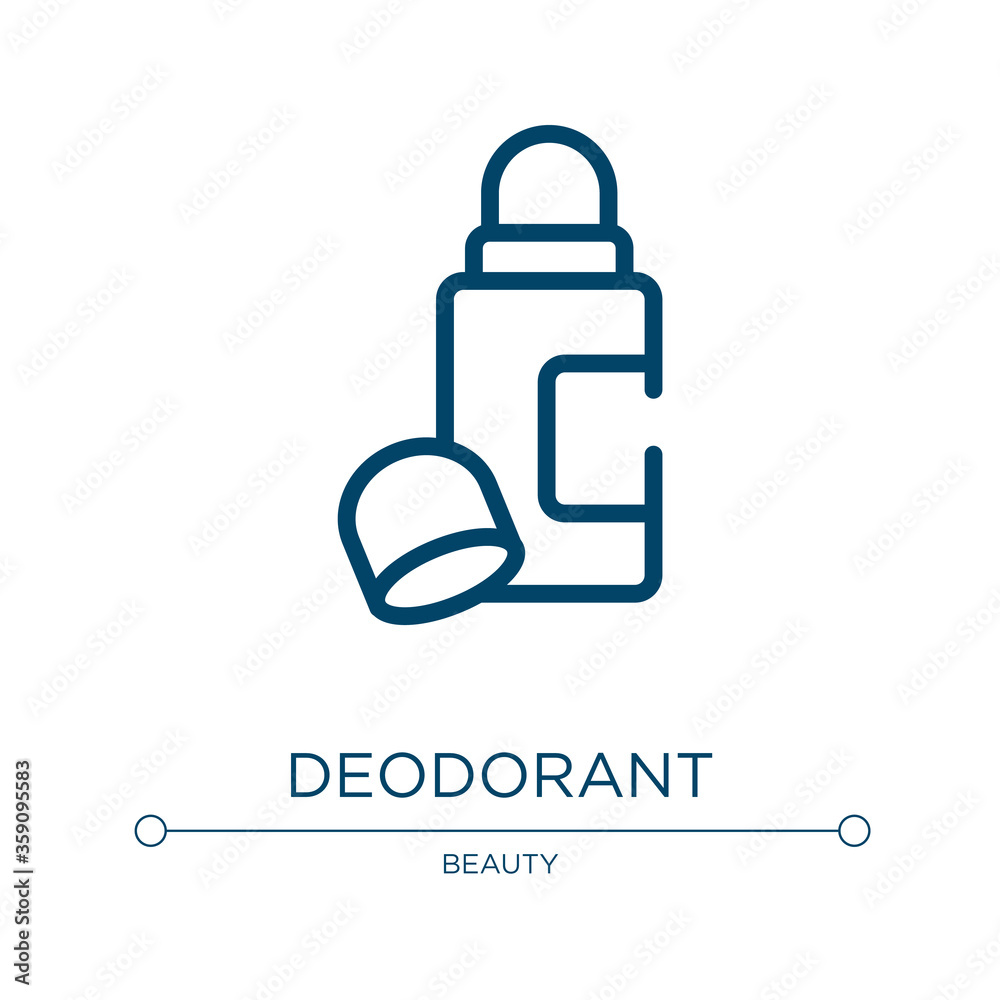 Deodorant icon. Linear vector illustration from make up collection. Outline deodorant icon vector. Thin line symbol for use on web and mobile apps, logo, print media.