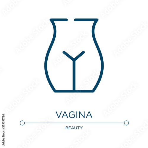 Vagina icon. Linear vector illustration from plastic surgery collection. Outline vagina icon vector. Thin line symbol for use on web and mobile apps, logo, print media.