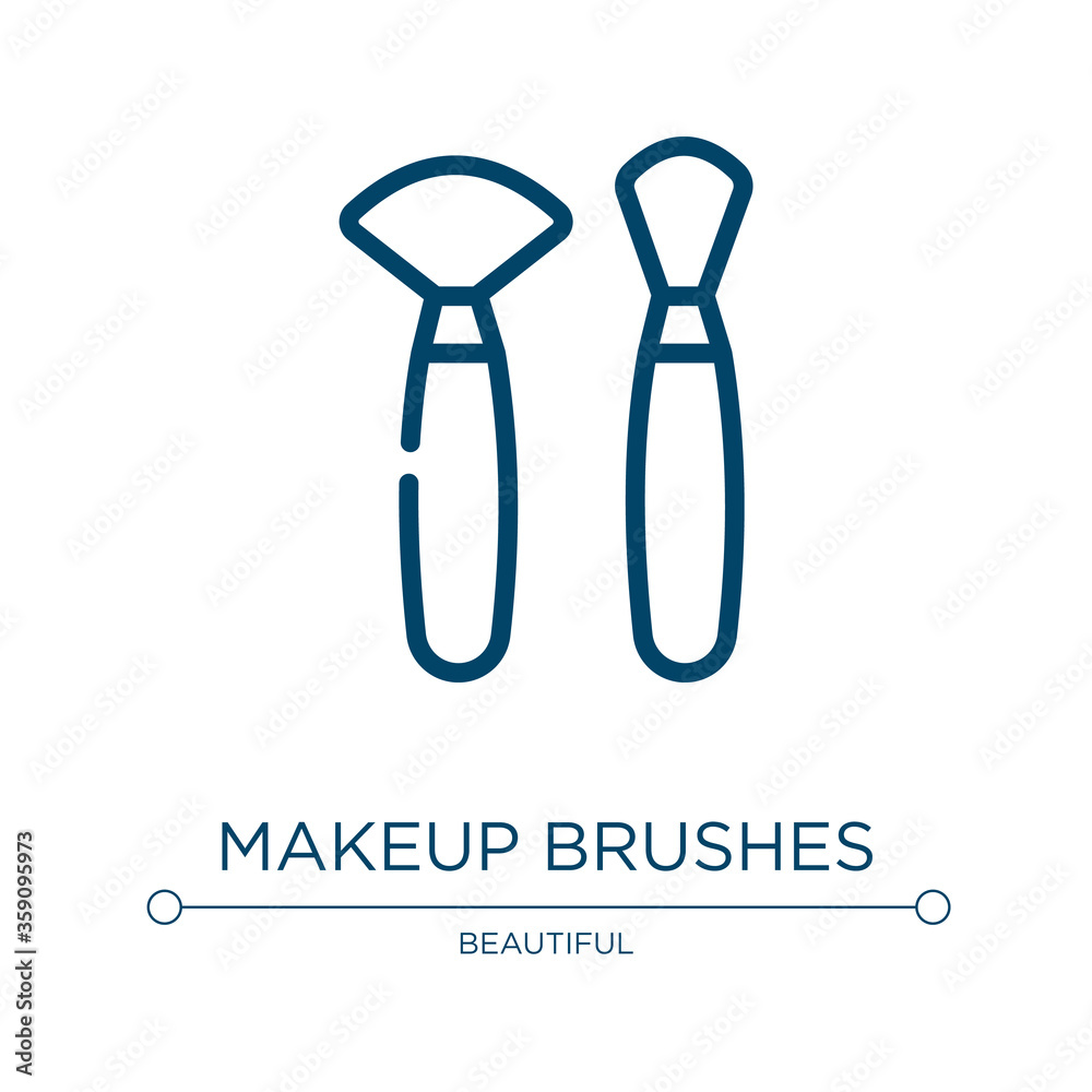 Makeup brushes icon. Linear vector illustration from pretty collection. Outline makeup brushes icon vector. Thin line symbol for use on web and mobile apps, logo, print media. Makeup brushes icon. Linear vector illustration from pretty collection. Outline makeup brushes icon vector. Thin line symbol for use on web and mobile apps, logo, print media.