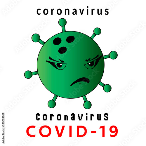 Vector crown virus flat icon. Vector pictogram style is a flat symbol crown virus icon on a white background. Picture of crown virus protection on a white background. Vector illustration. COVID-19 