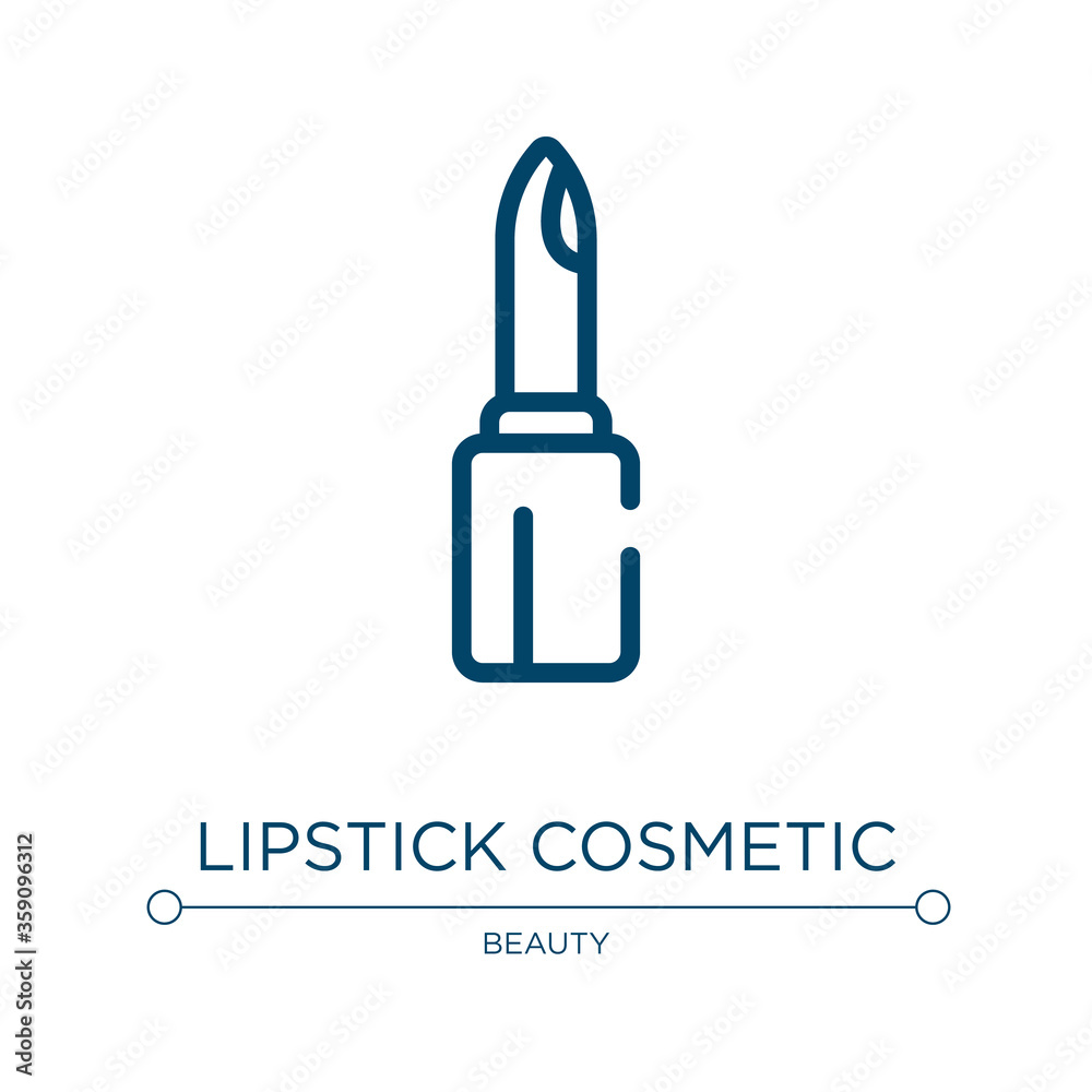 Lipstick cosmetic icon. Linear vector illustration from beauty collection. Outline lipstick cosmetic icon vector. Thin line symbol for use on web and mobile apps, logo, print media.