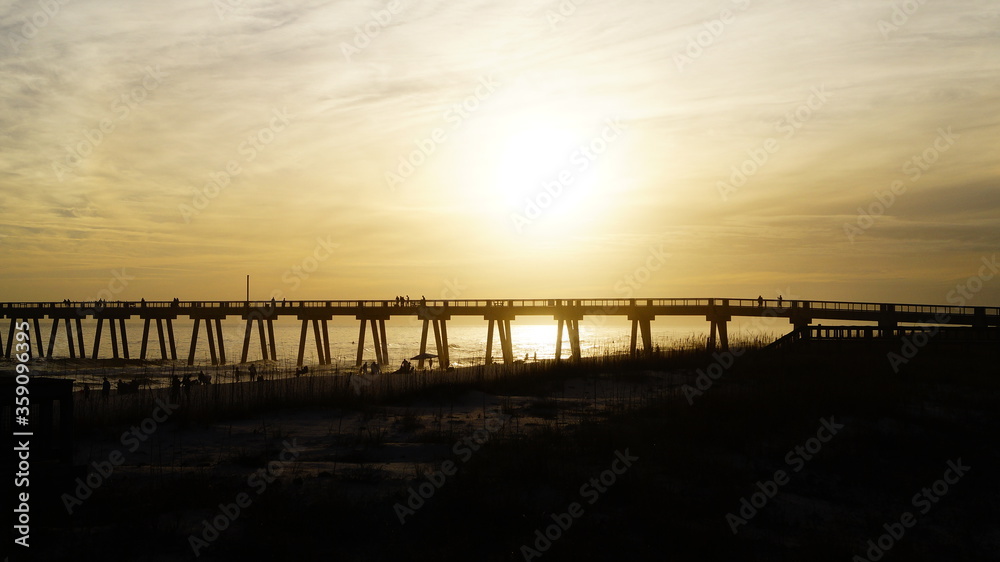 sunset on the pier