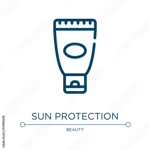 Sun protection icon. Linear vector illustration from make up collection. Outline sun protection icon vector. Thin line symbol for use on web and mobile apps, logo, print media.