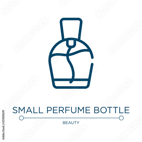 Small perfume bottle icon. Linear vector illustration from beauty collection. Outline small perfume bottle icon vector. Thin line symbol for use on web and mobile apps, logo, print media.