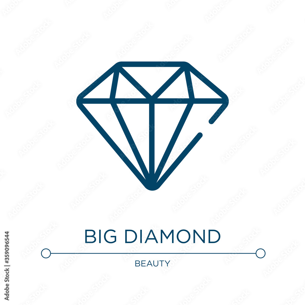 Fototapeta premium Big diamond icon. Linear vector illustration from beautiful collection. Outline big diamond icon vector. Thin line symbol for use on web and mobile apps, logo, print media.