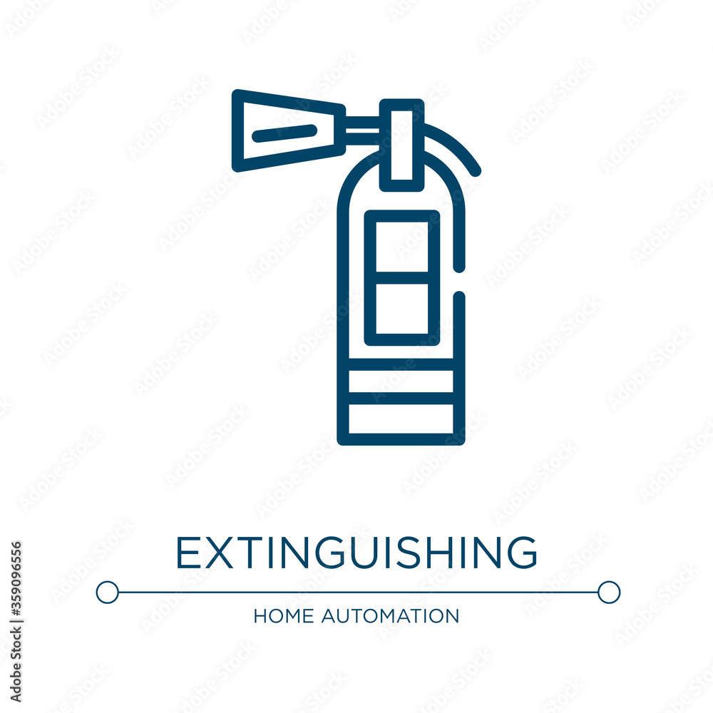 Extinguishing icon. Linear vector illustration from home automation collection. Outline extinguishing icon vector. Thin line symbol for use on web and mobile apps, logo, print media.