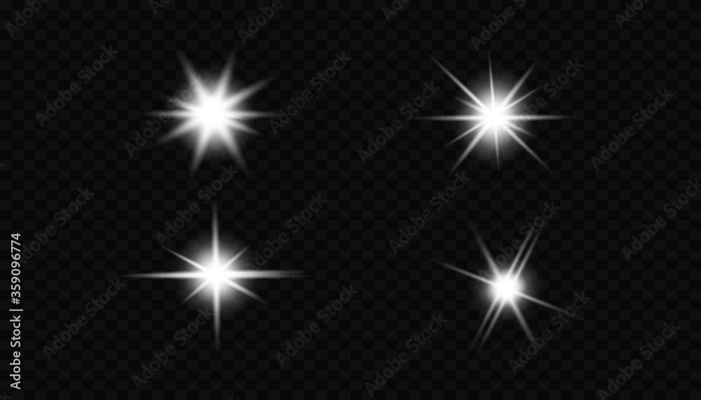 Glow isolated white transparent light effect set, lens flare, explosion, glitter, line, sun flash, spark and stars. Abstract special effect element design. Glow isolated white transparent light effect set, lens flare, explosion, glitter, line, sun flash, spark and stars. Abstract special effect element design.