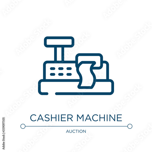 Cashier machine icon. Linear vector illustration from trade collection. Outline cashier machine icon vector. Thin line symbol for use on web and mobile apps, logo, print media.