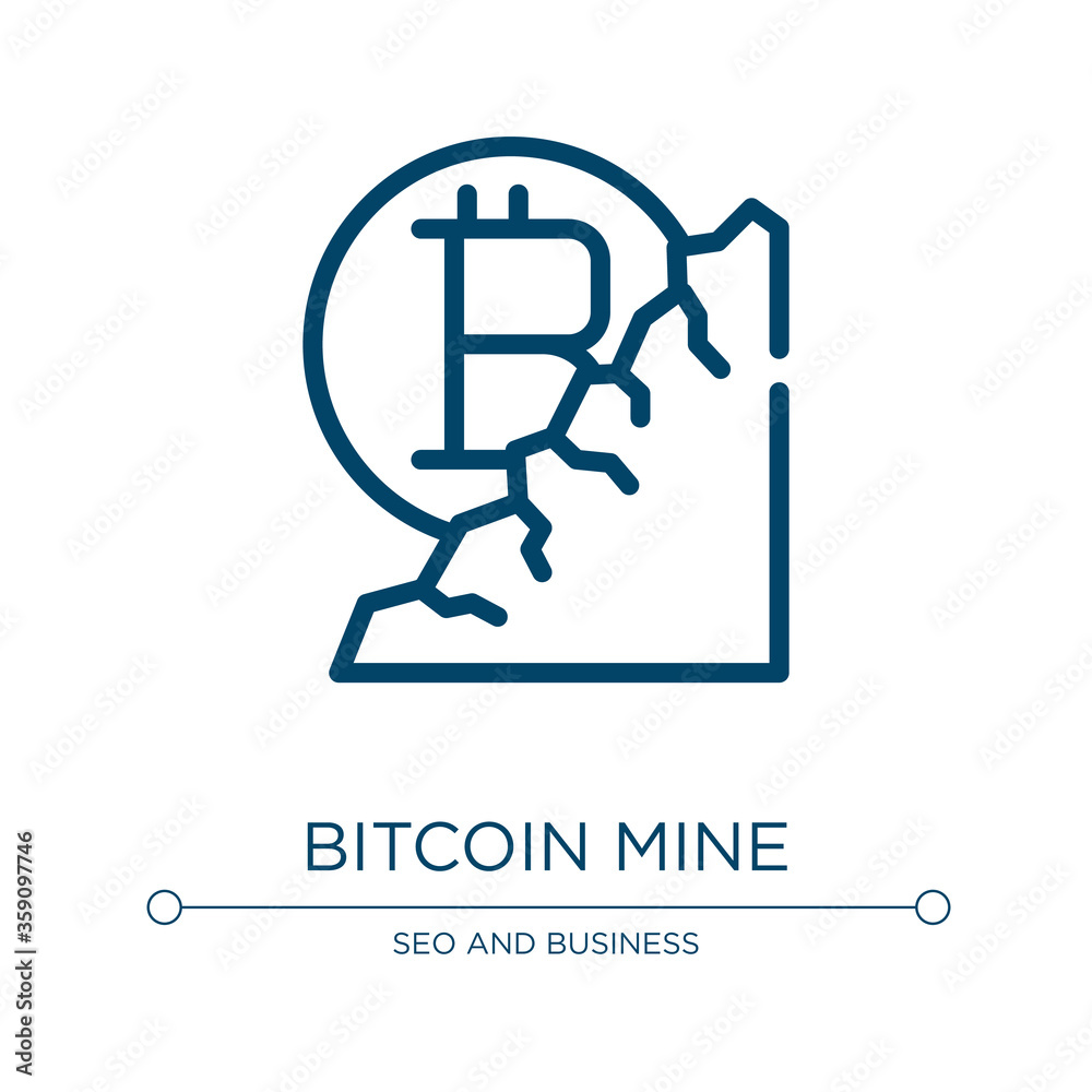 Bitcoin mine icon. Linear vector illustration from bitcoin collection. Outline bitcoin mine icon vector. Thin line symbol for use on web and mobile apps, logo, print media. Bitcoin mine icon. Linear vector illustration from bitcoin collection. Outline bitcoin mine icon vector. Thin line symbol for use on web and mobile apps, logo, print media.