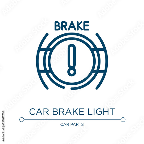 Car brake light icon. Linear vector illustration from car parts collection. Outline car brake light icon vector. Thin line symbol for use on web and mobile apps, logo, print media.